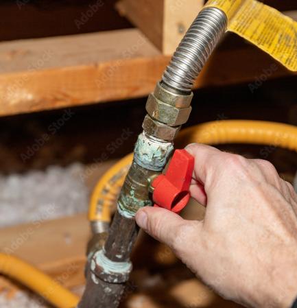 switching on or off a gas valve